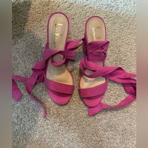 LULU pink tie heels